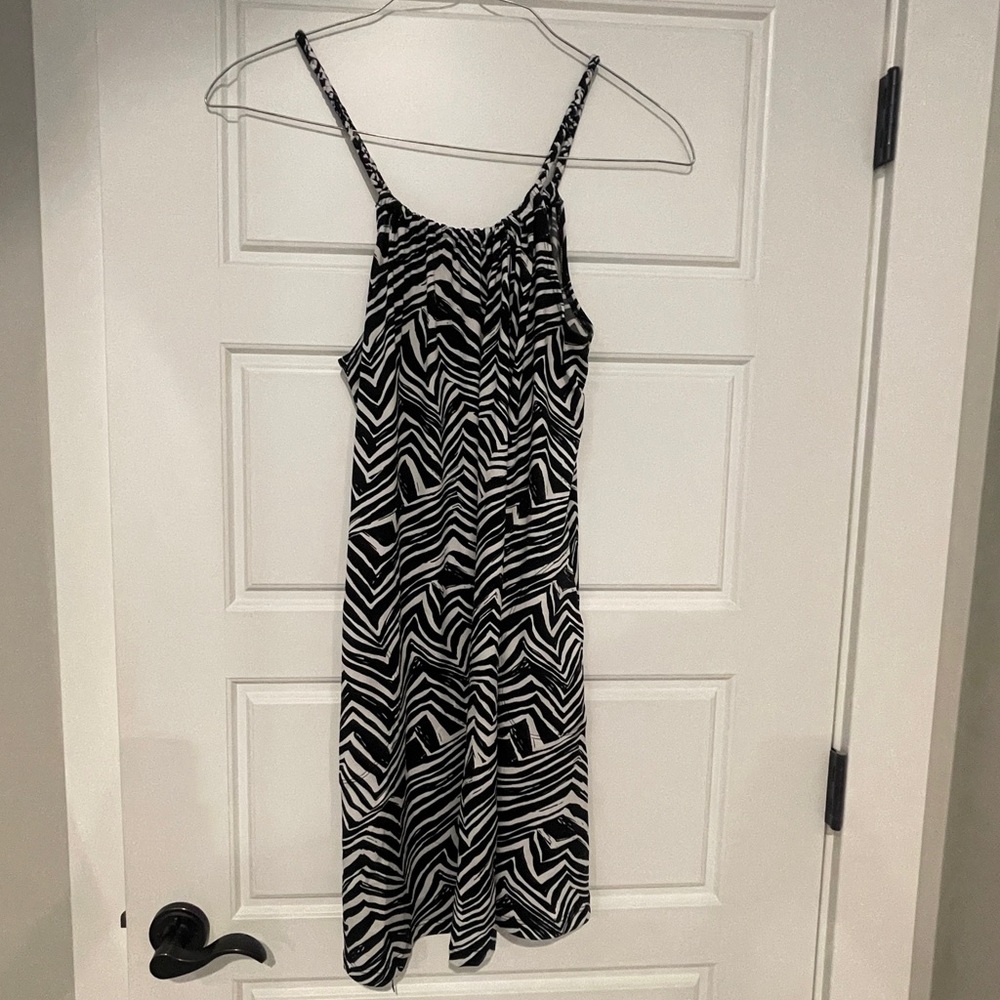 Portocruz Black & White Spaghetti Strap Midi Sundress/ swimsuit coverup